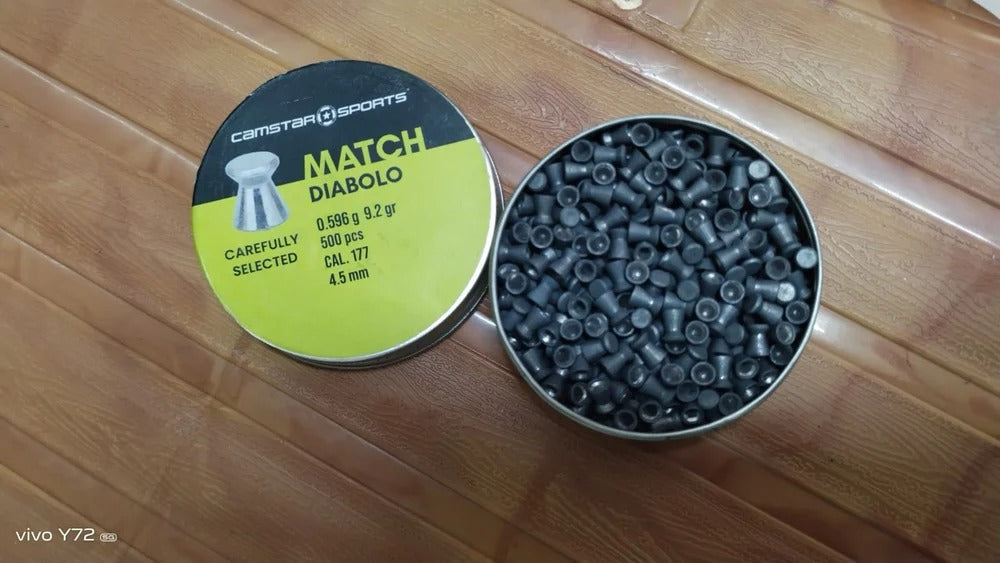 Match Diabolo Camstar Air Gun Pellets (Flat-Head Design)