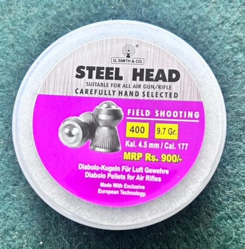 STEEL HEAD .177 Pellets –(9.7 gr, Pack of 400)