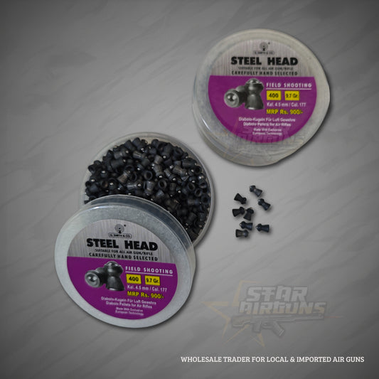 STEEL HEAD .177 Pellets –(9.7 gr, Pack of 400)