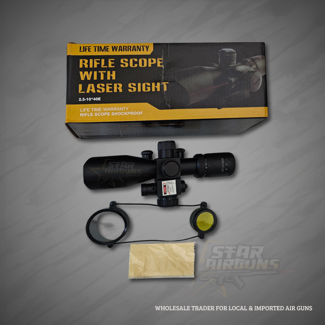 Rifle Scope with Laser Sight (2.5–10×40E)
